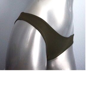 PINK Victoria's Secret Nwt Olive Green Ruched Mini Swim Bikini Bottom XS